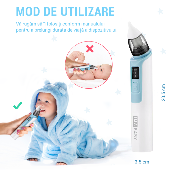 Aspirator nazal electric IMA Baby, albastru