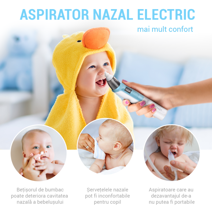 Aspirator nazal electric IMA Baby, albastru
