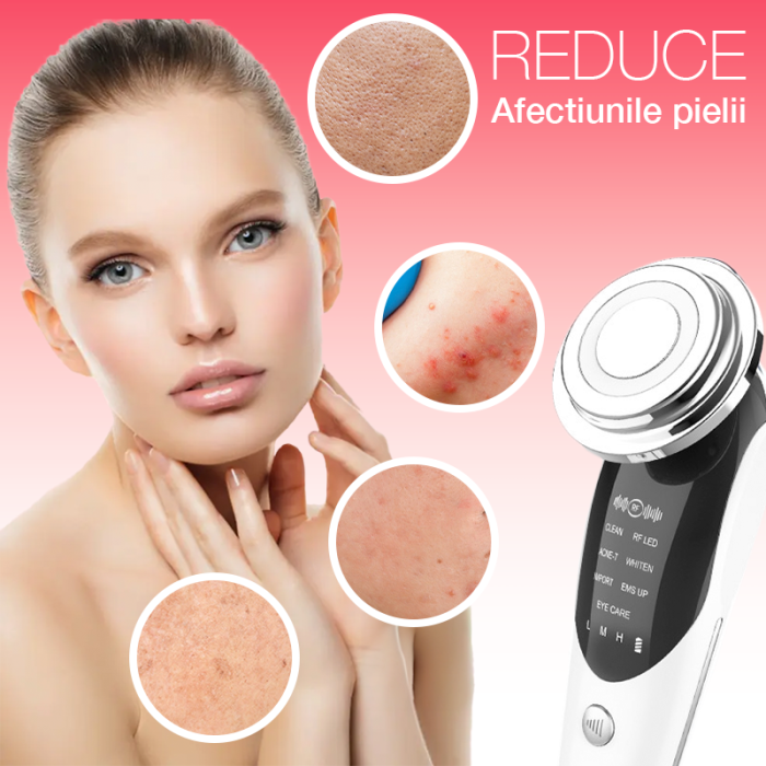 Aparat profesional pentru tratament facial și intinerirea pielii 7 in 1, IMA Trend®, Vibratii EMS, Masaj facial, Lifting, Curatarea porilor, cearcane, Indepartarea ridurilor, Alb - imagine 4