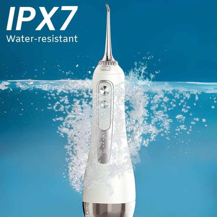 Irigator Oral  IMA Trend, Profesional pentru Dus Bucal și Oral, Presiune 70-120PSI, 3 TREPTE de presiune, Fara fir, Portabil, IPX7, Rezervor 320 ML, Baterie 1600mAh, 360°, Capete Intradentare Incluse Alb/Roz - imagine 17