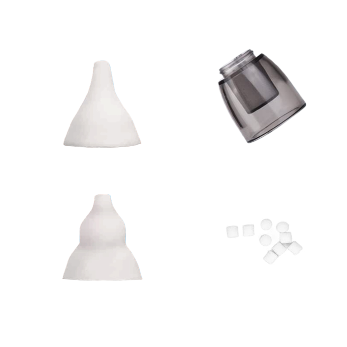 Set accesorii pentru Aspiratorul Nazal IMA Baby pentru bebeluși, Conține: 2 capete albe de silicon, un set de buretei si recipientul de colectare - imagine 2