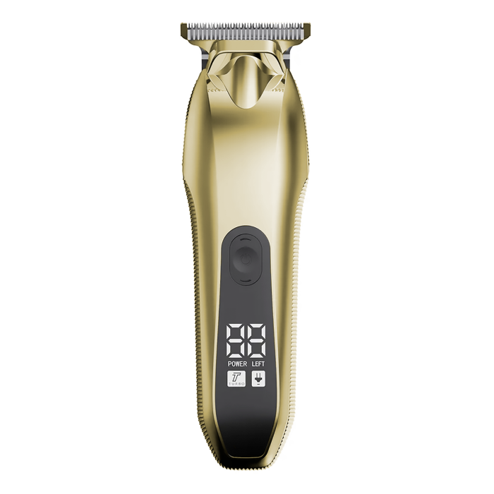Aparat de tuns si ras IMA Trend Trimmer, barba si corp, rezistent la apa, cu lumina led, LCD, 2 trepte de viteza, 6500 rpm, Portabil, cu Incarcare USB, cu Baterie reincarcabila 1200mAh, Autonomie 240 de minute, Auriu - imagine 4