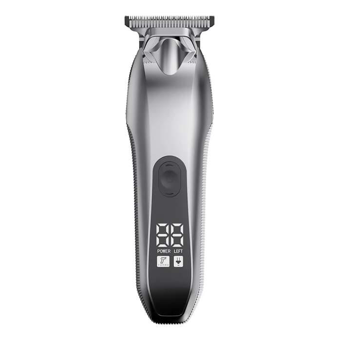 Aparat de tuns si ras IMA Trend Trimmer, barba si corp, rezistent la apa, cu lumina led, LCD, 2 trepte de viteza, 6500 rpm, Portabil, cu Incarcare USB, cu Baterie reincarcabila 1200mAh, Autonomie 240 de minute, Gri - imagine 4