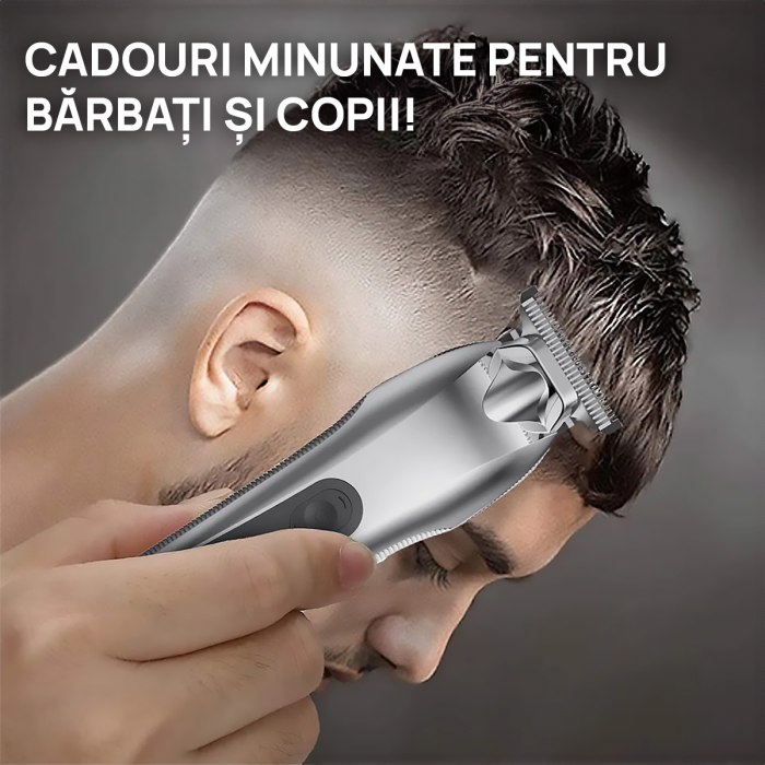 Aparat de tuns si ras IMA Trend Trimmer, barba si corp, rezistent la apa, cu lumina led, LCD, 2 trepte de viteza, 6500 rpm, Portabil, cu Incarcare USB, cu Baterie reincarcabila 1200mAh, Autonomie 240 de minute, Gri - imagine 14