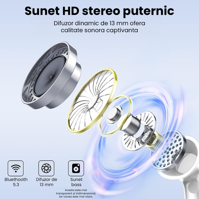 Casti wireless Bluetooth, IMA Trend®CY-40, Audio, in-ear, Fara fir, Bluetooth 5.3, ANC si Dual MIC ENC, Active Noise Cancellation, Autonomie 45 ore, Microfon HD, Control tactil/touch, Rezistente la apa, IPX5, Sport, Carcasa Magnetica, Afisare LED, Compatibilitate Universala, Alb - imagine 5