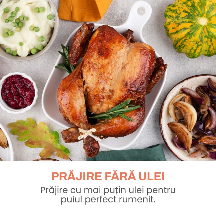 Friteuza cu aer cald, fara ulei, IMA TREND XL Air Fryer, 1400W, capacitate 8L, temperatura ajustabila 80-220°C, timer 60 min, pot detasabil, display digital, Negru - imagine 2