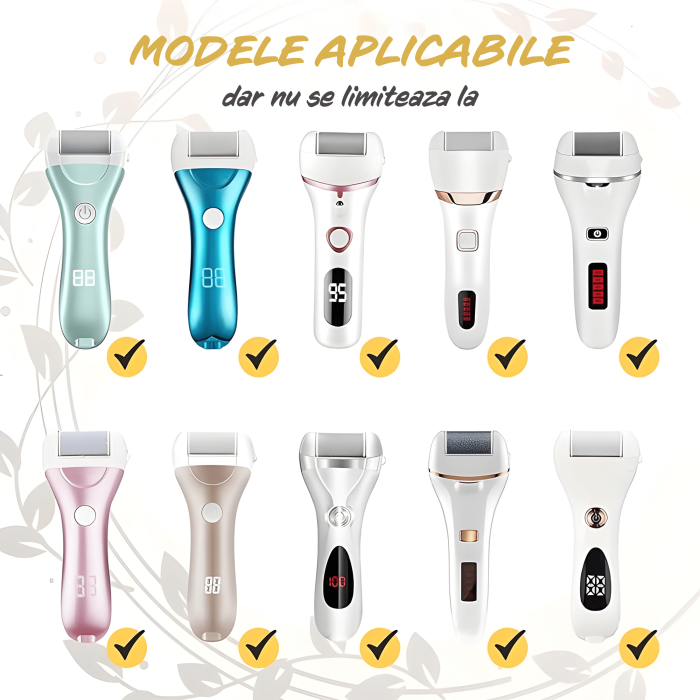 Set accesorii pentru Pila electrica pentru talpi si calcaie IMA Trend, 3 role, Indepartare piele moarta, Indepartare calus, Negru - imagine 2