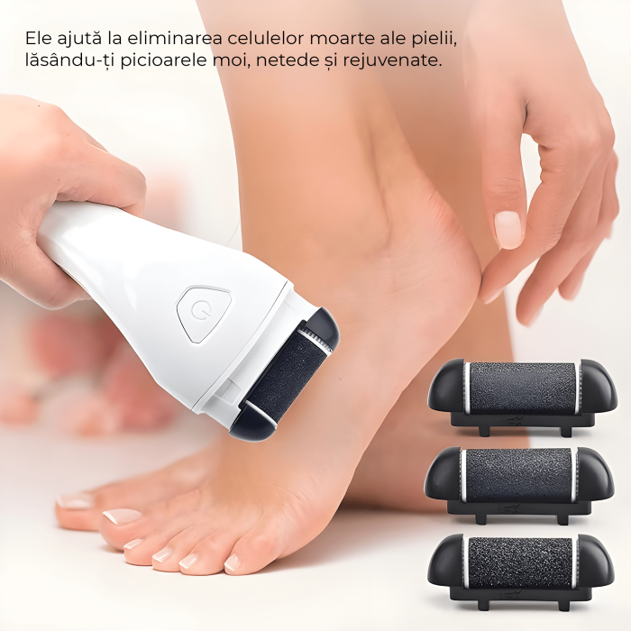 Set accesorii pentru Pila electrica pentru talpi si calcaie IMA Trend, 3 role, Indepartare piele moarta, Indepartare calus, Negru - imagine 7